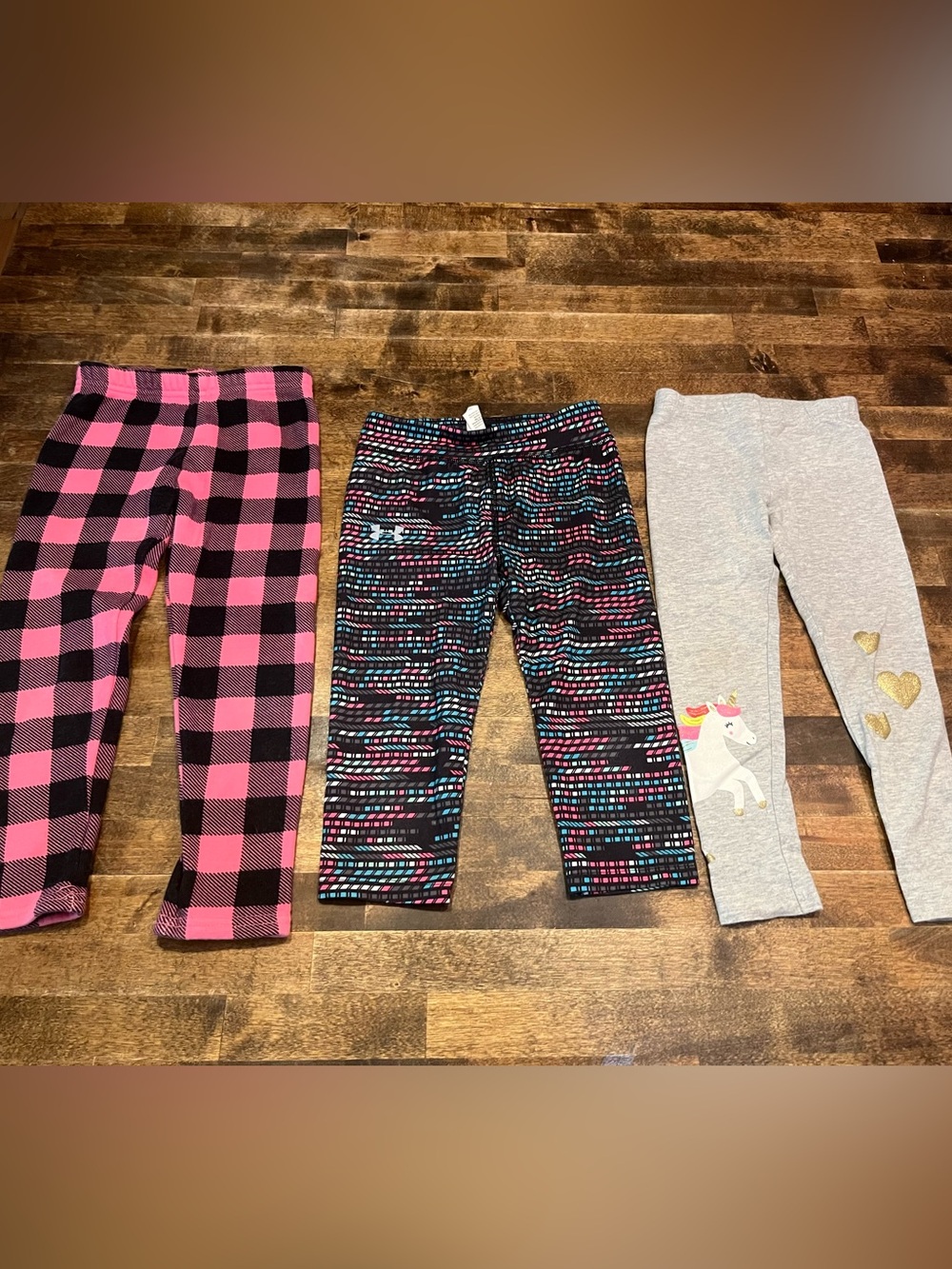 Girls bundle leggings size 5. Carters fleece lined, under armour capris, carters